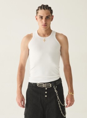 李添荣同款geniusclub春夏新款修身紧身打底背心黑白两色高罗纹