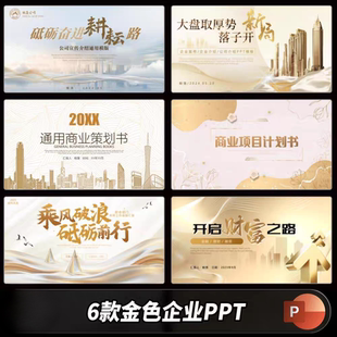 香槟金色大气企业简介品牌介绍项目策划方案商业计划书PPT模板