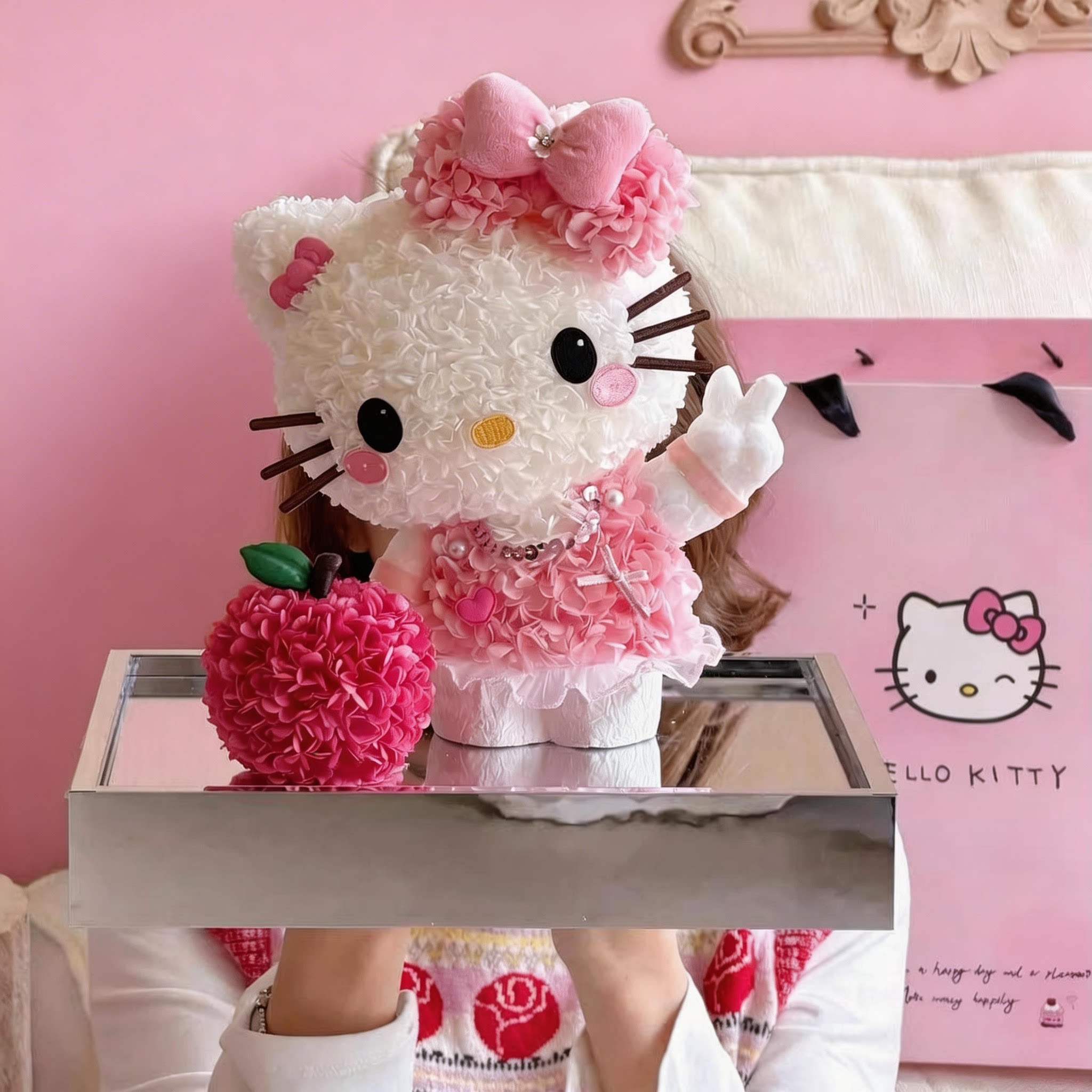圣诞Kitty永生花苹果送女友