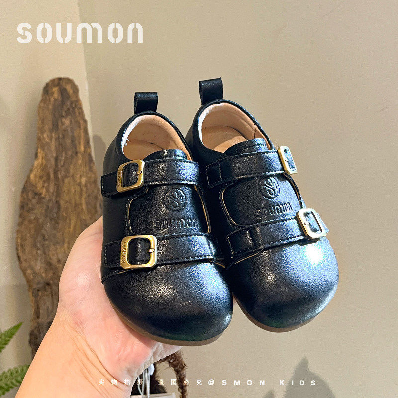 书萌黑色小皮鞋女童公主鞋2026春秋新款英伦风女宝宝单鞋勃肯鞋子