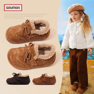 书萌女童棉鞋勃肯鞋2025冬季新款英伦风公主鞋皮鞋儿童二棉女鞋子