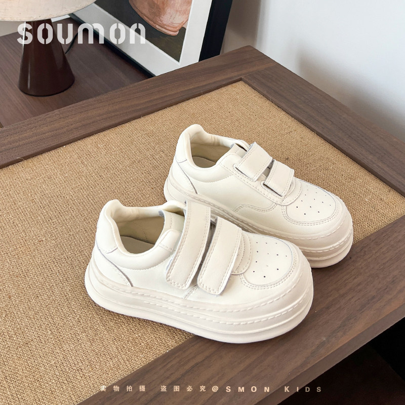 书萌儿童小白鞋2026春秋季新款男童运动鞋女童休闲鞋厚底板鞋软底