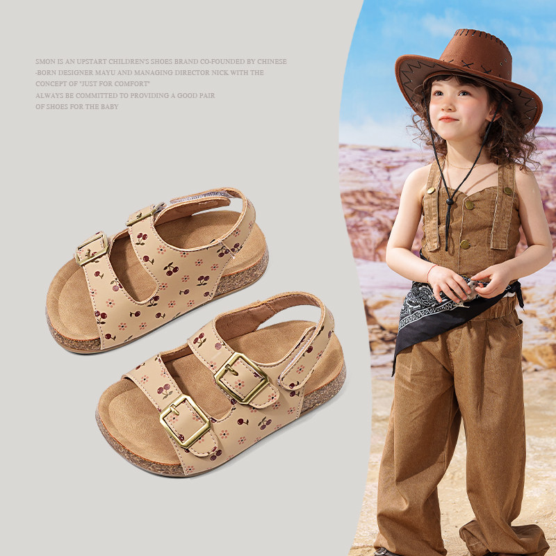 儿童凉鞋夏季软底宝宝女童新款沙滩勃肯鞋拖鞋男童露趾夏款凉拖