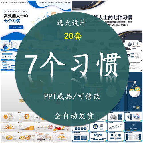 高效能人士的七7个习惯PPT 课件模板读书分享员工入职培训电子版
