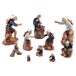 鱼缸造景假山姜太公钓鱼假山流水布景小摆件钓鱼翁水族箱仿真装饰