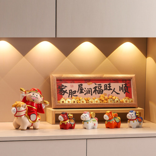 入户玄关马年摆件马上有钱装饰品