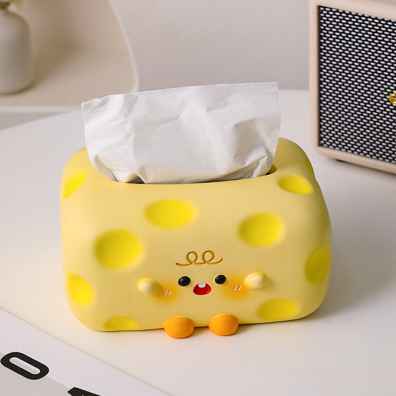 创意奶油风可爱奶酪纸巾盒摆件
