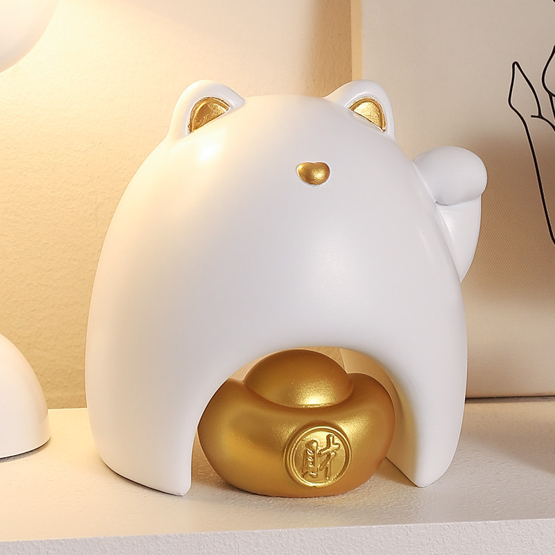 创意轻奢招财猫摆件玄关客厅家居装饰办公室好物开 业乔迁新居礼