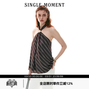 夏季 26SS法式 宽松休闲挂脖金色扣上衣吊带背心女 MOMENT SINGLE