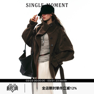 MOMENT 优雅羊毛双面呢中长款 25AW法式 经典 大衣外套女 冬季 SINGLE