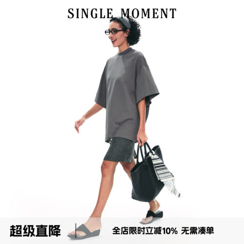 SINGLEMOMENT慵懒风宽松T恤短袖