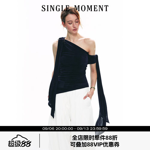SINGLEMOMENT醋酸法式背心上衣