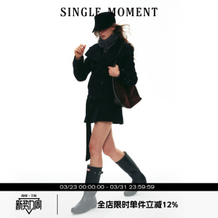 双排扣正肩中长款 SINGLE 经典 25AW法式 羊毛呢子大衣外套女 MOMENT