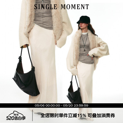 SINGLE MOMENT25AW 秋季新款法式名媛气质缎面醋酸鱼尾长裙修身女