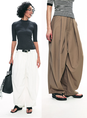 【胡可推荐】SINGLE MOMENT阔腿伞兵裤垂感宽松休闲裤