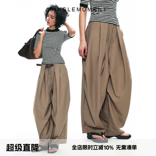 MOMENT 阔腿伞兵裤 SINGLE 25SS西裤 女 抗皱垂感宽松设计休闲裤 长裤