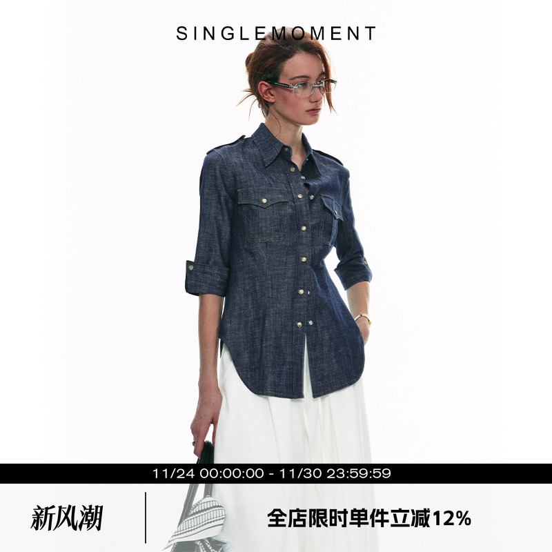 SINGLEMOMENT复古牛仔衬衫