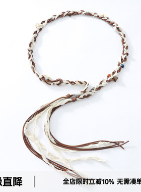 SINGLE MOMENT 25SS夏季新款复古文艺纯手工腰带装饰腰链编织绳女