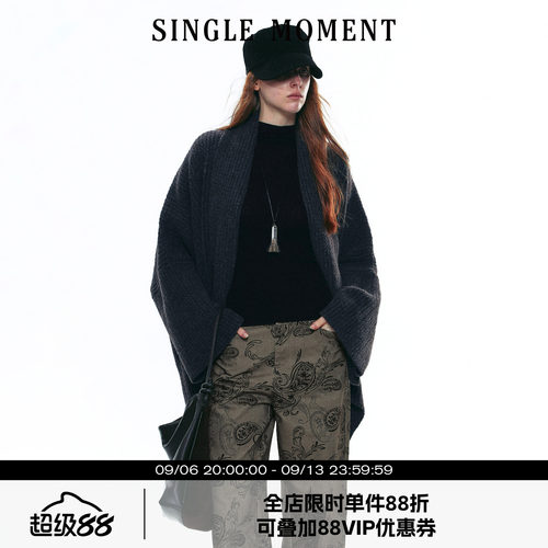 SINGLE MOMENT 25AW法式宽松慵懒感毛衣开衫外套通勤保暖上衣女秋