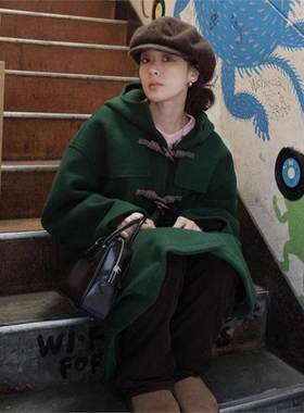 现货 flet*a牛角扣圣诞羊毛大衣长款冬季呢子毛呢外套韩系东大门