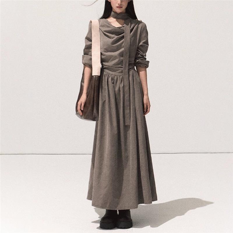 OAKM月亮的瞬息领飘带微绒