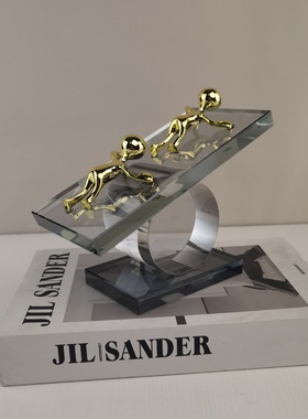 现代轻奢水晶人物摆件家居桌面软装饰品样板间展厅电视酒柜工艺品