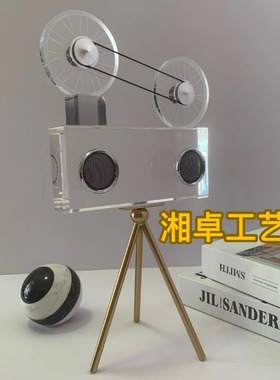 现代创意轻奢水晶录像机样板间会所酒店水晶装饰品