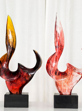 现代客厅电视机柜酒柜玄关树脂雕塑家居装饰工艺品玄关大摆件摆设