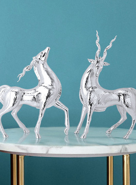 创意羊摆件软装饰品客厅玄关电视柜样板房树脂工艺品摆设现代简约