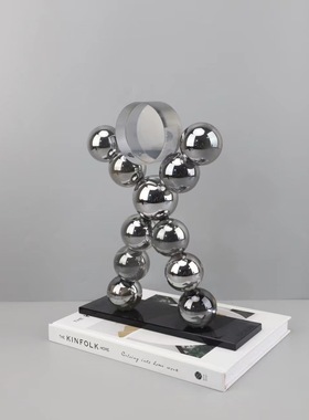 现代创意动力学机械抽象人物水晶摆件酒店会所样板间装饰品