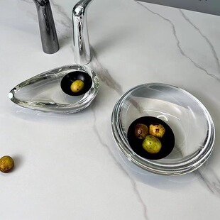 现代创意K9水晶果盘水晶摆件水果盘子样板间会所水晶摆件