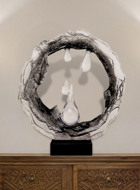 透明水滴树脂软装摆件简约家居客厅玄关摆件酒店大堂前台装饰品