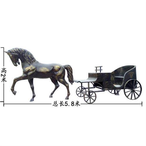 厂家供应玻璃钢仿真马拉车雕塑欧式大型马拉车雕塑户外商业街摆件