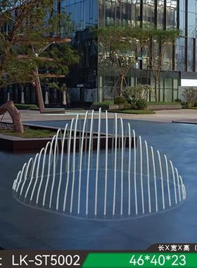 户外不锈钢镂空假山雕塑售楼室内景观园林水池水景铁艺线条山摆件