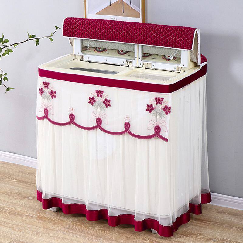 洗烘套装防晒罩加厚老式开机不取双桶洗衣机罩蕾丝防尘防晒半自动