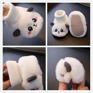 小月龄宝宝外出鞋袜秋冬婴儿袜套鞋加绒加厚护脚保暖宝宝学步鞋卡