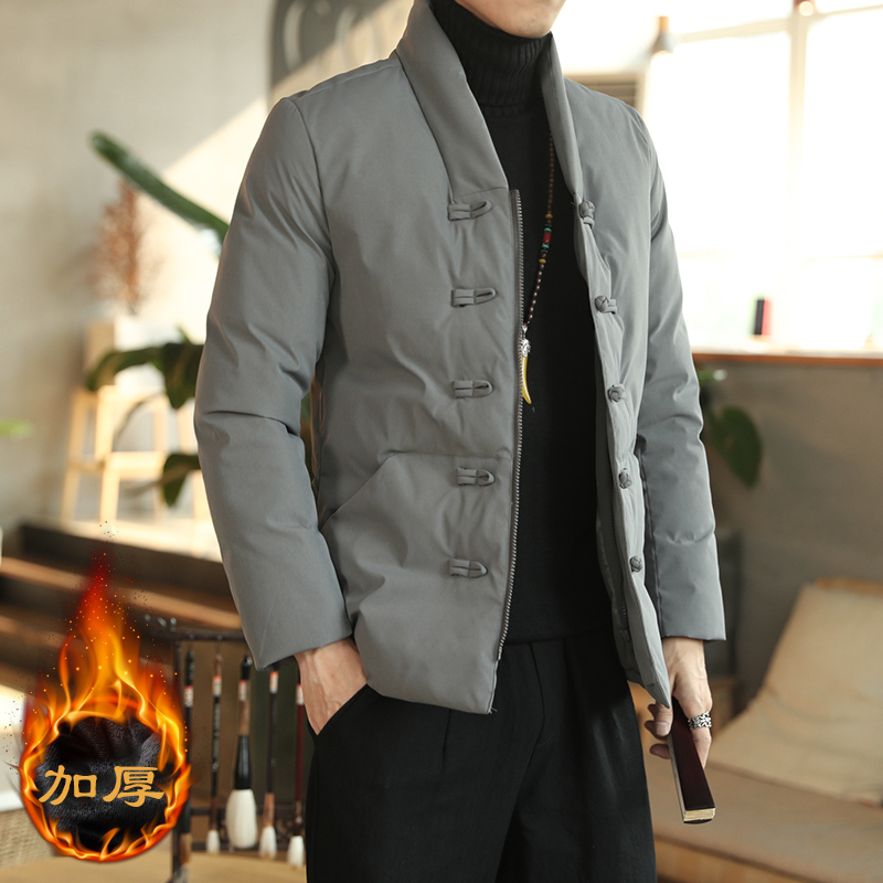 男士冬季复古汉服棉衣中式休闲盘扣唐装棉袄改良传统汉元素男外套