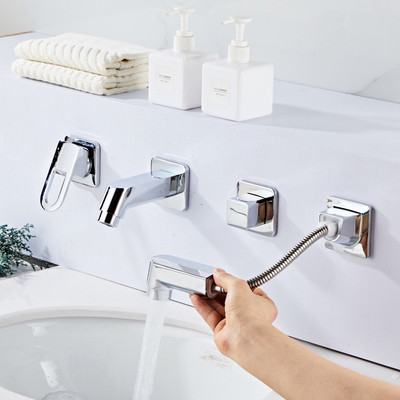 洗衣池四件套双出水抽拉式