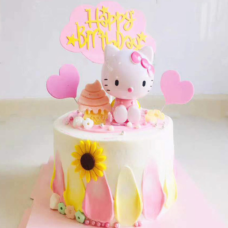 kt猫蛋糕摆件装饰hellokitty插件