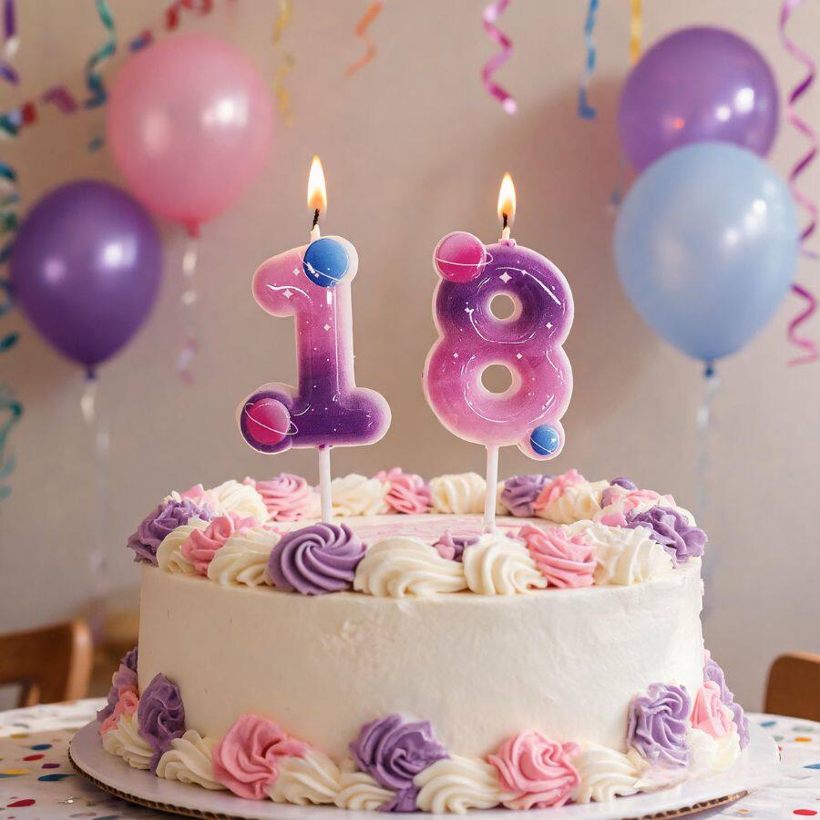 包邮新款紫色星空数字0-9生日蜡烛 卡通渐变数字生日庆祝许愿插件