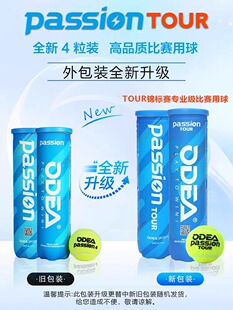 Odear歐帝爾Passion網(wǎng)球比賽訓(xùn)練球高彈耐打耐磨氣壓足4粒罐裝