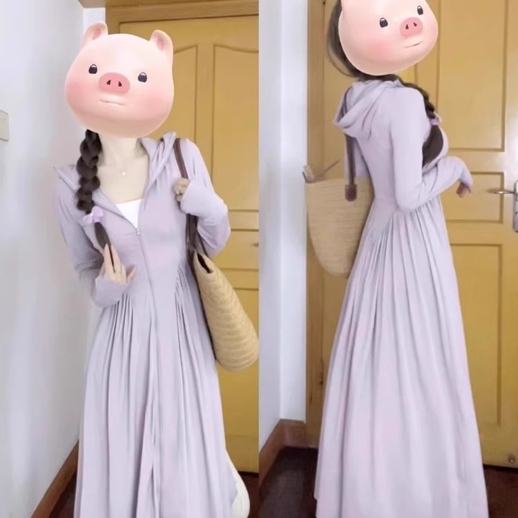 防晒衣女长款全身女款2025新款防紫外线夏季超长防晒服收腰裙套装