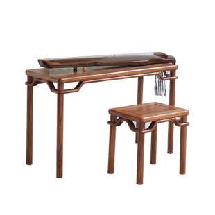 新中式榆木古琴桌琴凳现代简约专业实木古琴桌凳国学书法桌小书桌
