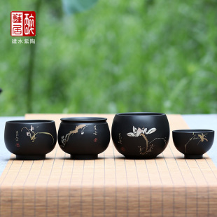 紫陶品茗杯主人杯 P82 P83 P84 建水紫陶小茶杯品茗杯功夫茶杯P81