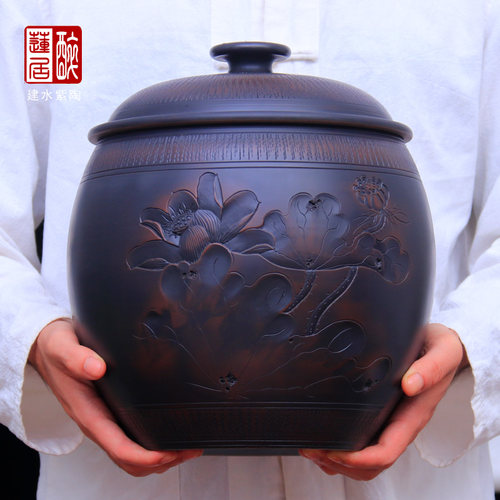 紫陶储水缸茶水缸复古家用复古