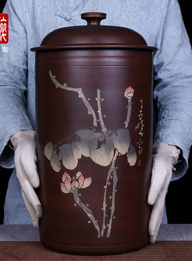 14-16饼缸 建水紫陶普洱饼茶叶罐茶饼储茶罐大茶缸保鲜罐F27