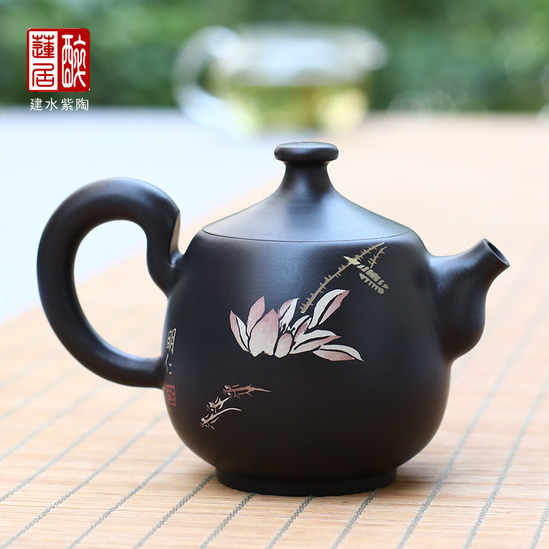 建水紫陶茶壶紫陶壶紫陶泡茶壶功夫茶壶茶具茶道壶明仁金麟 集合5