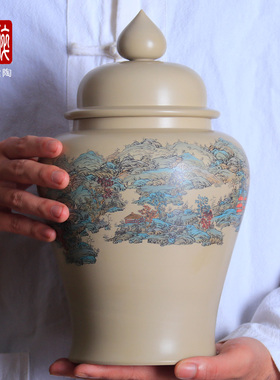 云南建水紫陶罐茶叶罐普洱散茶罐密封罐王天龙重工将军散茶罐 N98