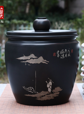 清库 建水紫陶茶叶罐储茶缸普洱饼白茶七到九饼琬淇老师 B99D51