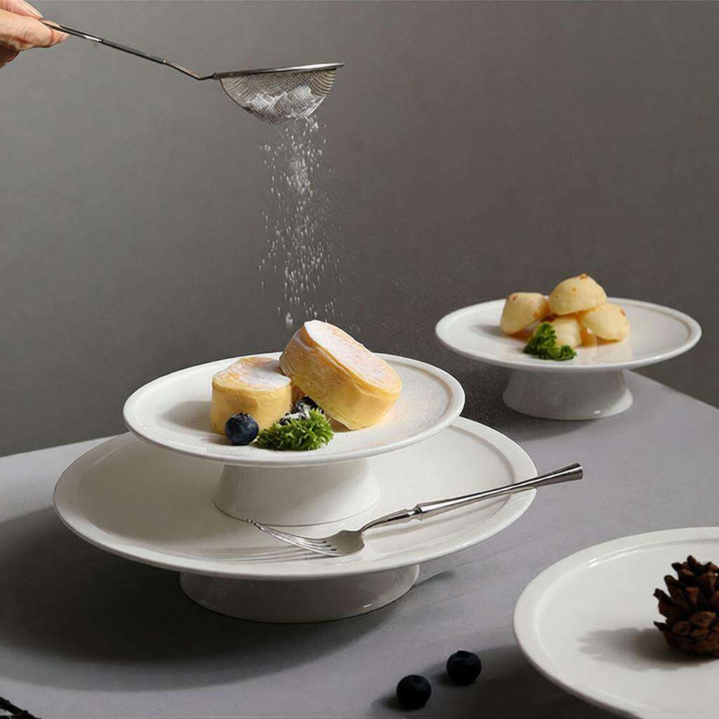 陶瓷脚盘子商用餐厅专用耐高温菜盘冷菜盘精致餐具炒菜盘点心盘